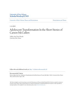 Adolescent Transformation In the Short Stories of Carson McCullers