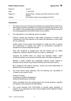De La Warr Pavillion Charitable Trust Annual Update