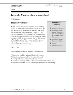 Lesson 1: Why do we have antitrust laws?