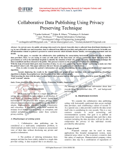 Collaborative Data Publishing Using Privacy Preserving Technique