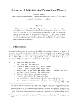 Semantic of Left-Dislocated Prepositional Phrases