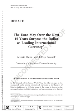 The Euro May Over the Next 15 Years Surpass the Dollar as