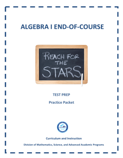 algebra i end-of-course - Pinellas County Schools