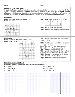 1. y = 6x 2. y = - x + 1 3. y = -4x 4. y = x + 4x + 4 5. y = 2x 2