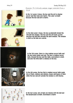 Purpose: To Critically analyze images selected from a PSA In the 1st