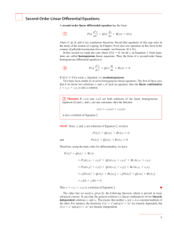 Second-Order Linear Differential Equations