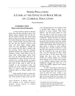 Noise Pollution: A Look at the Effects of Rock Music on a Liberal
