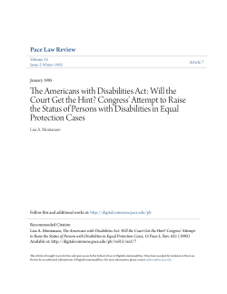 The Americans with Disabilities Act: Will the Court Get the Hint
