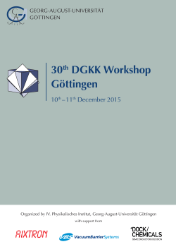 30th DGKK Workshop G&ouml;ttingen - Georg-August