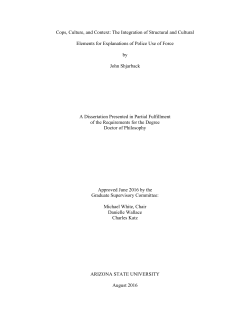 Cops, Culture, and Context: The Integration of Structural and