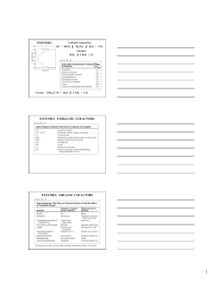 ENZYMES ENZYMES: INORGANIC COFACTORS ENZYMES