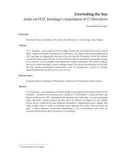 Unwinding the Sea: notes on HD Jennings`s