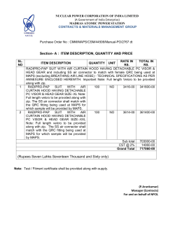 Section- A : ITEM DESCRIPTION, QUANTITY - NPCIL e