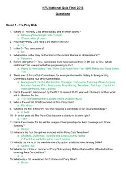 NFU National Quiz Final 2016 Questions
