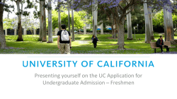 Presenting yourself on the UC Application for