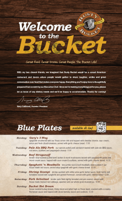 Blue Plates available all day! Great Food. Great