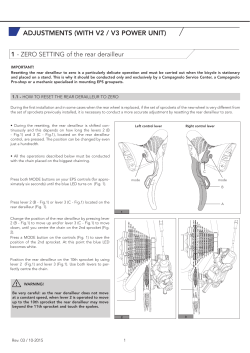 ADJUSTMENTS (WITH V2 / V3 POWER UNIT)