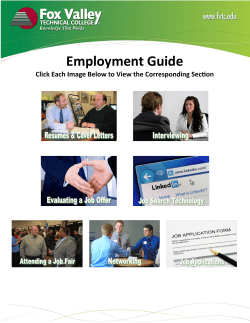 Employment Guide - Fox Valley Technical College
