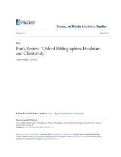Book Review: "Oxford Bibliographies: Hinduism and Christianity"