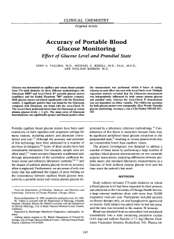 Accuracy of Portable Blood Glucose Monitoring Effect of Glucose
