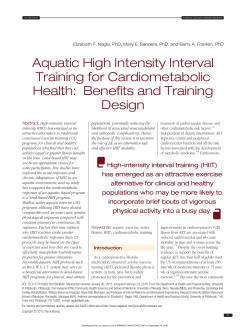 Aquatic High Intensity Interval Training for
