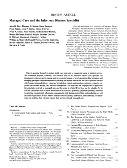 Managed Care and the Infectious Diseases Specialist