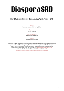 Hard Science Fiction Roleplaying With Fate &ndash; SRD