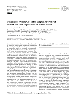 Dynamics of riverine CO2 in the Yangtze River