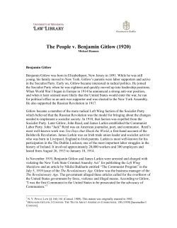 The People v. Benjamin Gitlow