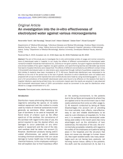 An ınvestigation into the in-vitro effectiveness of electrolyzed water