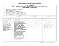 5th Grade Science Scope and Sequence Overview