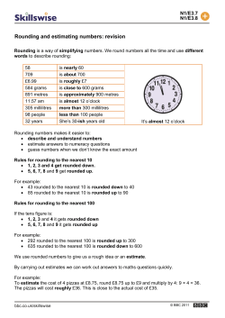 Rounding and estimating numbers: revision