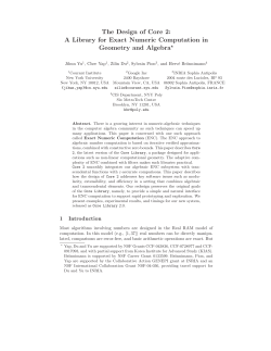 The Design of Core 2: A Library for Exact Numeric Computation in