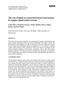 The role of lipids in aroma/food matrix interactions in complex liquid