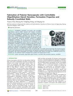 Fabrication of Polymer Nanocapsules with Controllable Oligo