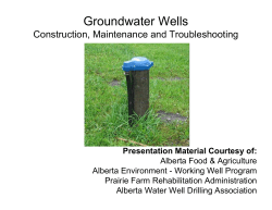 Groundwater Wells Construction, Maintenance and