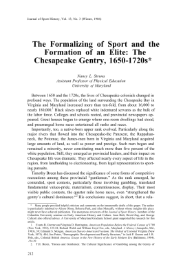 The Formalizing of Sport and the Formation of an Elite