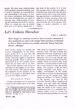 Let`s Criticize Ourselves