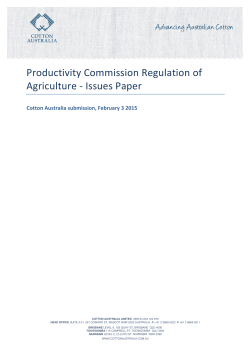 Productivity Commission Regulation of Agriculture