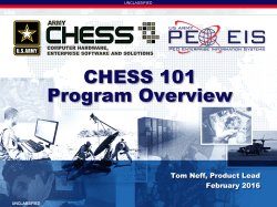 CHESS 101 Program Overview