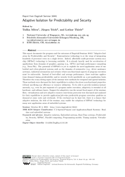 Adaptive Isolation for Predictability and Security (Dagstuhl Seminar