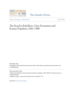 The Road to Rebellion: Class Formation and Kansas Populism