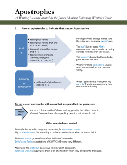 Apostrophes - James Madison University