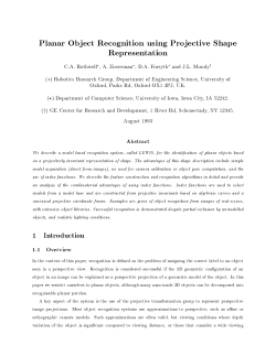 Planar Object Recognition using Projective Shape Representation
