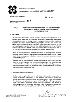 Technology Transfer Protocol of DOST Research and