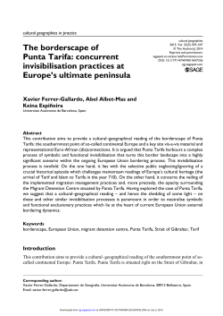 The borderscape of Punta Tarifa: concurrent invisibilisation practices
