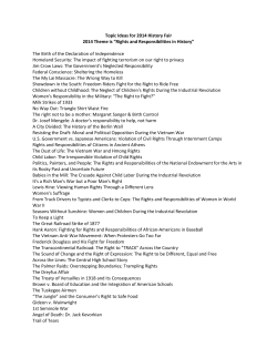 Topic Ideas for 2014 History Fair 2014 Theme is &ldquo;Rights and