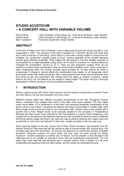 studio acusticum &ndash; a concert hall with variable volume