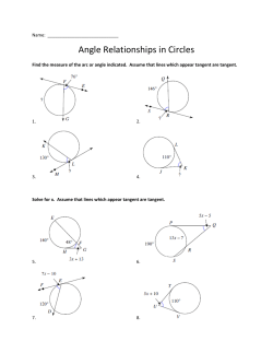 Angles in Circle WS