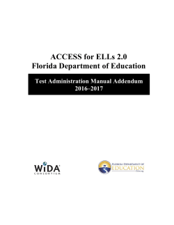 ACCESS for ELLs 2.0 Florida Department of Education